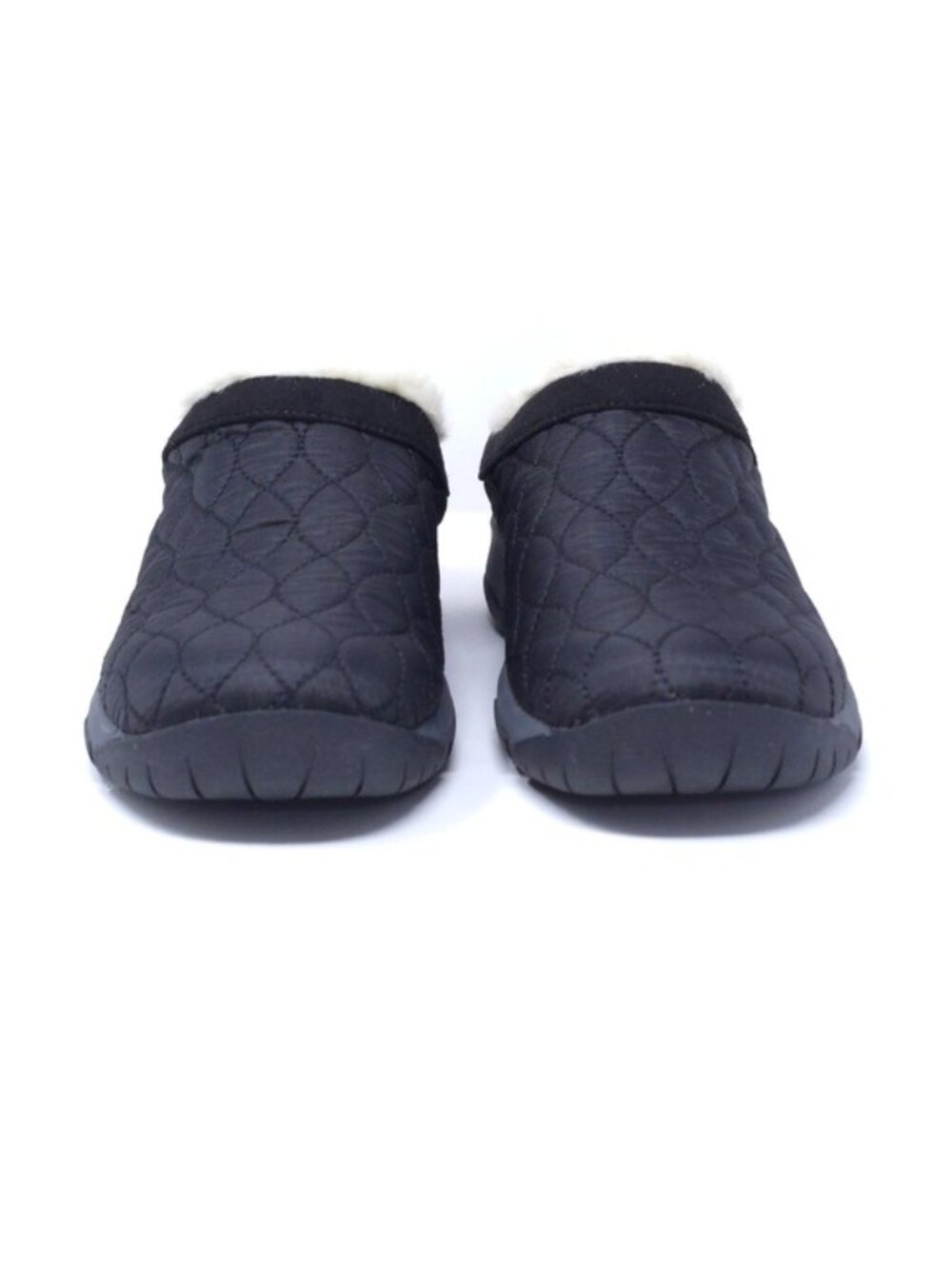 Easy Spirit Wimmy Black Shearling Quilted Clogs 7.5M Cozy Winter Mules - Picture 3 of 9